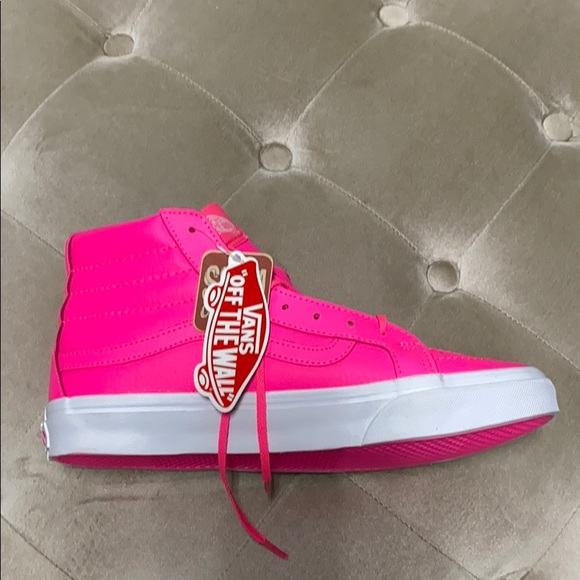 neon pink vans sk8 hi